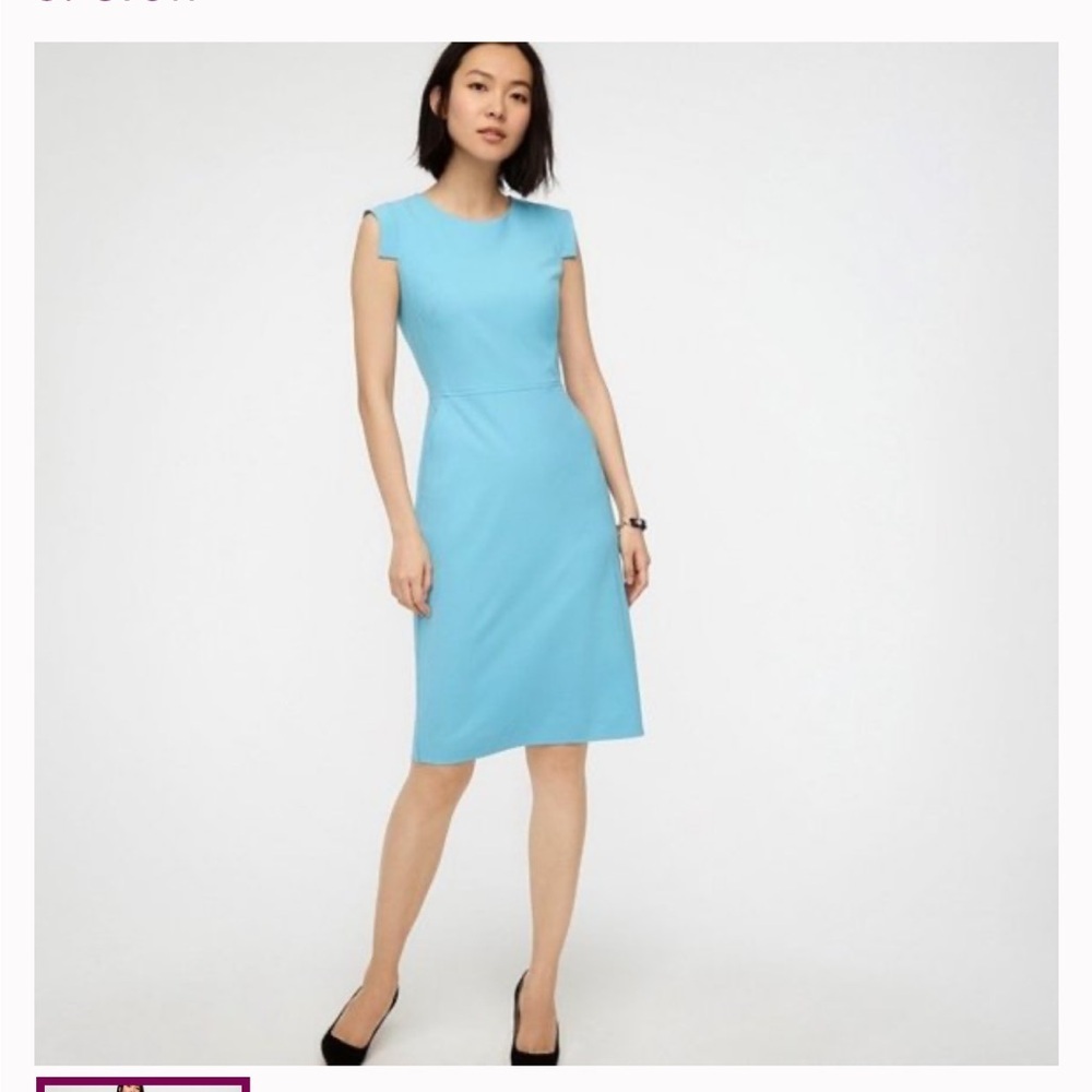 J Crew Tollengo Wool Resume Dress Monaco Blue